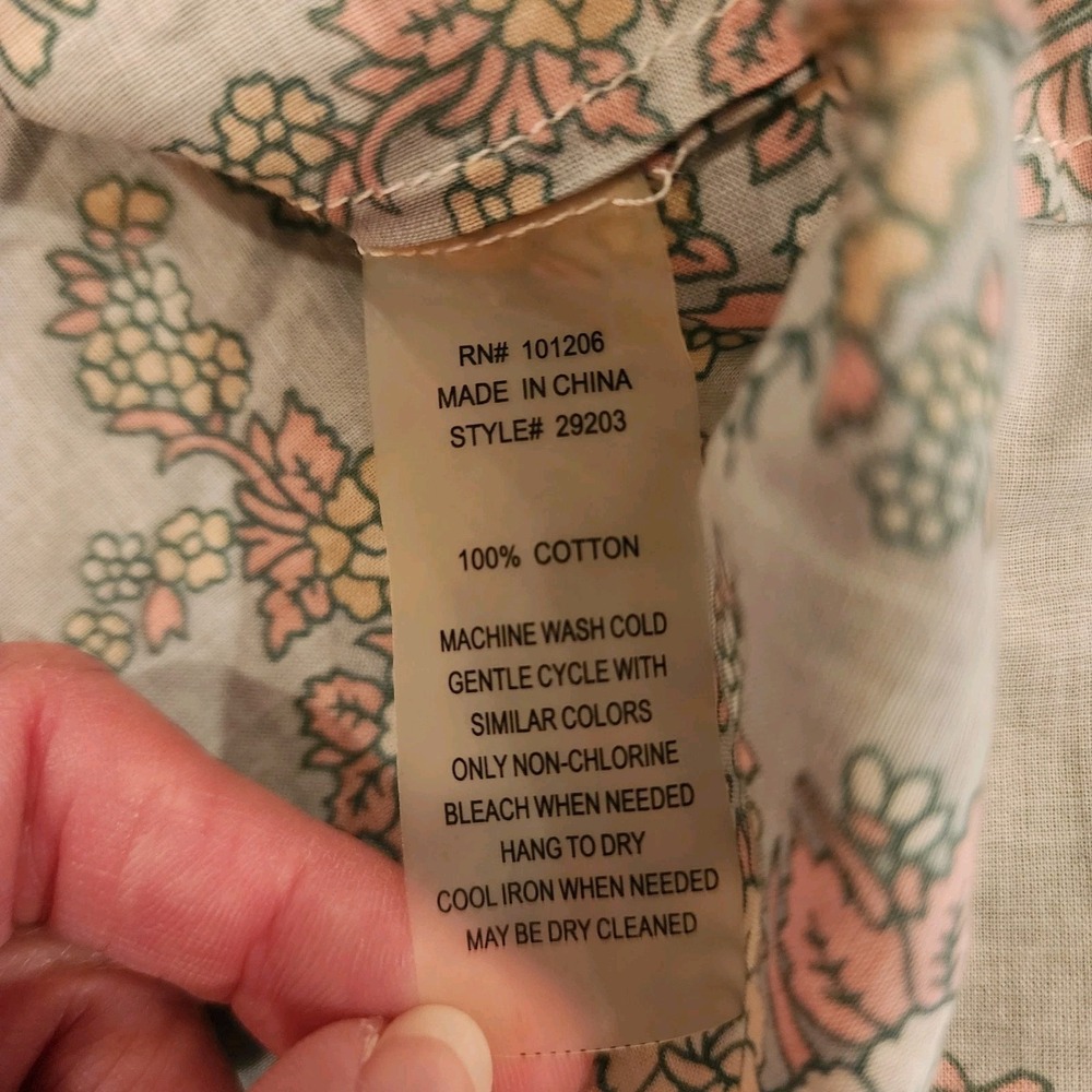 Soft Surroundings Tabitha Tunic Blouse S Cotton Paisley Prairie Boho Cottagecore - Picture 9 of 12